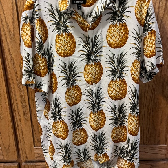 Express Other - Express Tropical Pineapple Shirt in Yellow and Brown